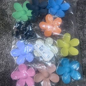 Set of 11 Floral Flower Hair Claw Clips Brand New